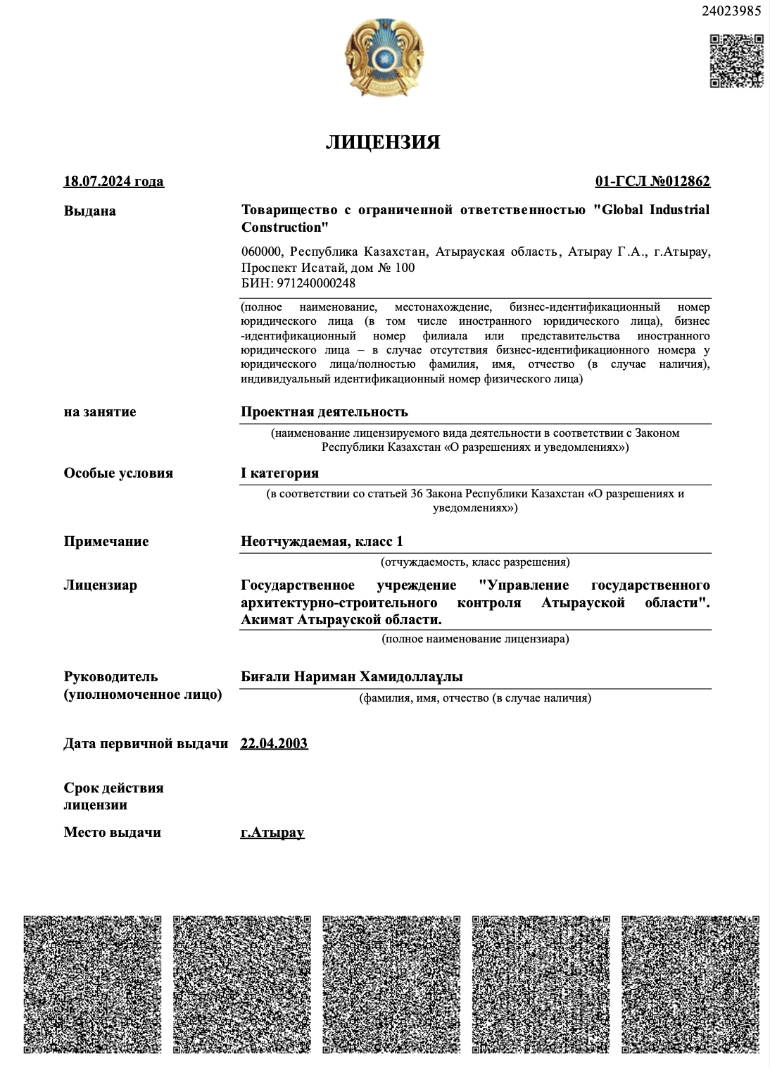 Лицензии